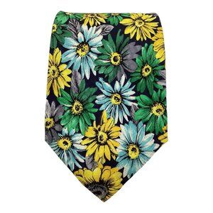 CARNAVAL DE VENISE Multicolor Sunflower Silk Tie Italy 58”/ 3.9" EC